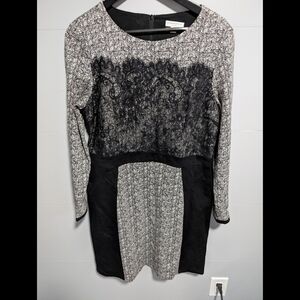 Katherine Barclay Montreal Elegant Black and White  Dress With Lace Detail